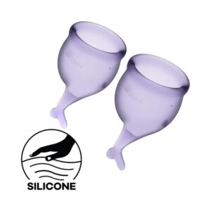 Satisfyer Feel Secure menstruační kalíšky světle 2 ks fialové